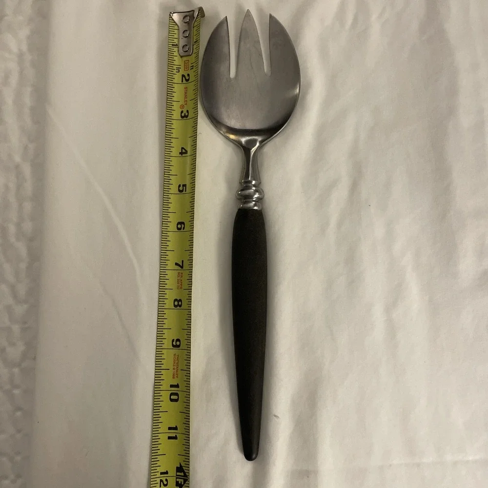 Guildcraft Forged Stainless Serving Fork‎ With Black Handle Japan 11.5